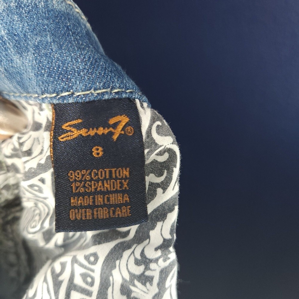Seven7 Ladies straight Low Rise Denim Blue Jeans Size 8 - Picture 4 of 10